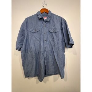 Wrangler Men's Button Down Shirt XL Denim  Cotton Work Utility Rugged Causal